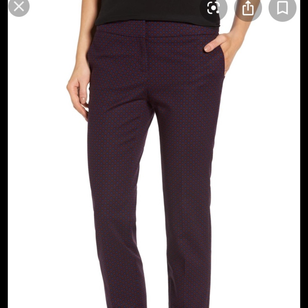 Halogen Nordstrom Crop Ankle Pants Polka Dot Print